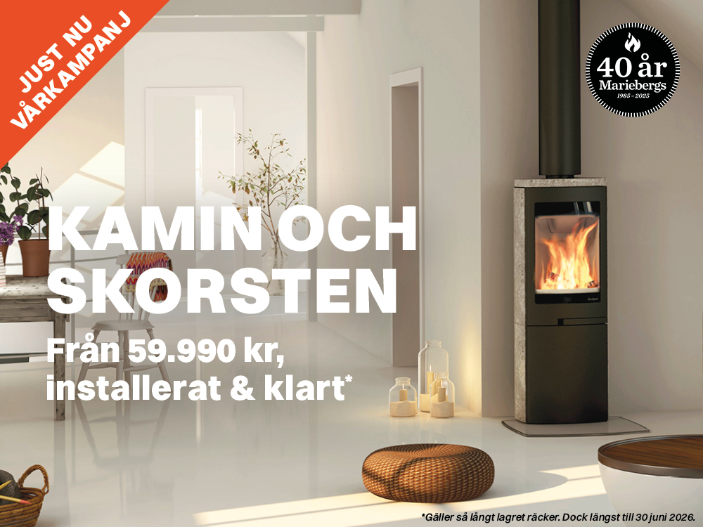 Vårkampanj Nordpeis Duo 6 med en Nvi skorsten och montage
